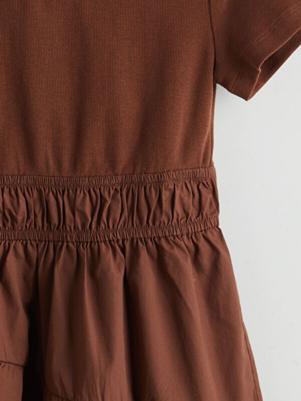 Moudda LC Waikiki - Robe tissée manches courtes Fille Brun - Tunisie 3