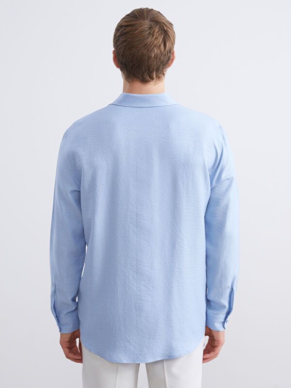 Moudda LC Waikiki - Chemise tissée manches longues Homme Bleu - Tunisie 4