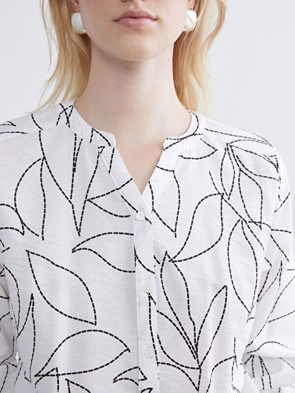 Moudda LC Waikiki - Chemisier (blouse) imprimé manches longues en tissu pour Femme couleur Blanc imprimé - Tunisie 3