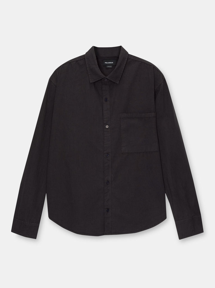 Moudda PULL & BEAR - Chemise Manches Longues Structure Lavée Basique - Tunisie 2