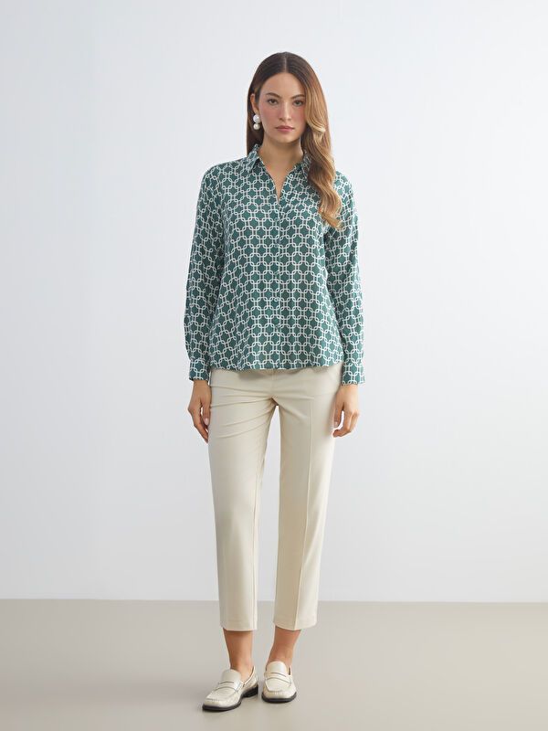 Moudda LC Waikiki - Chemise tissée imprimée manches longues Femme Imprimé vert - Tunisie 2