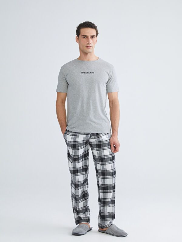 Moudda LC Waikiki - Ensemble pyjama en jersey à manches courtes et bas longs pour Hommes - Tunisie 2