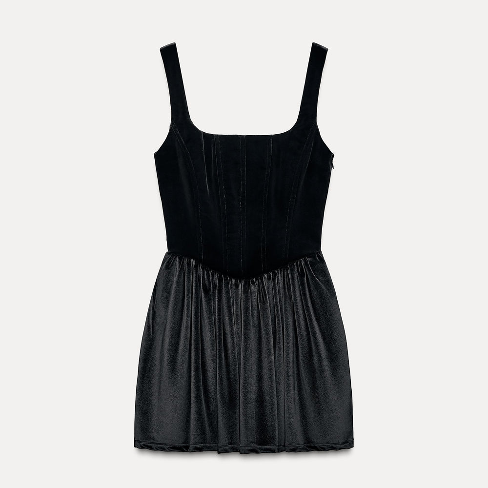 Moudda ZARA - Robe courte corset velours élastique fines bretelles cape - Tunisie 2
