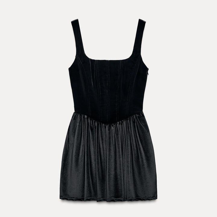 Moudda ZARA - Robe courte corset velours élastique fines bretelles cape - Tunisie 2
