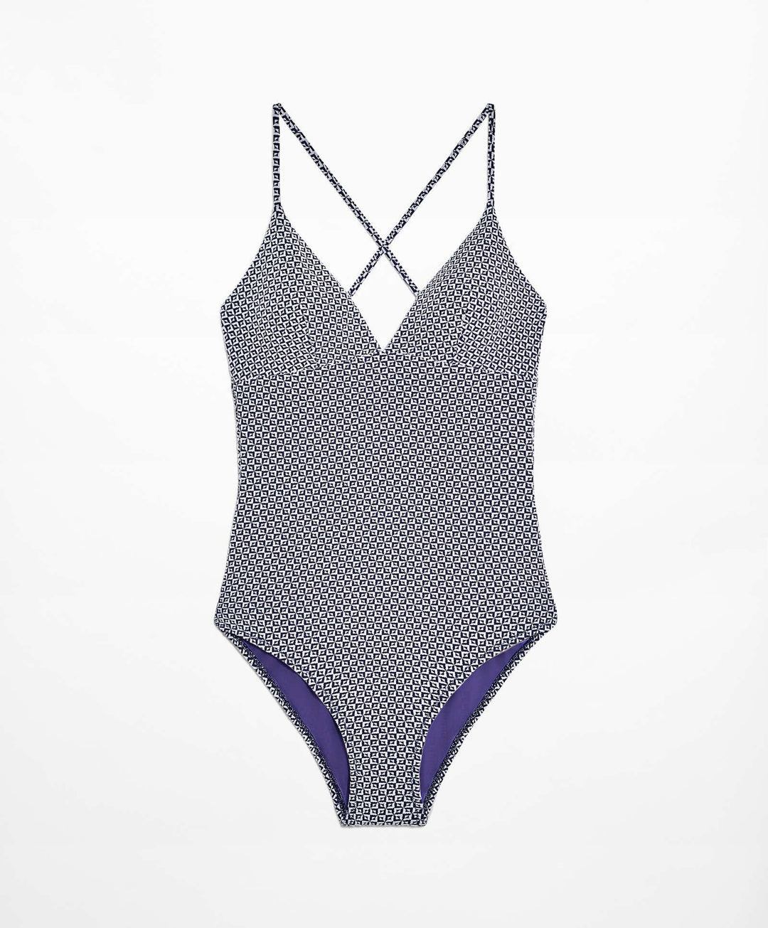 Moudda Oysho - Maillot de Bain Triangle Mousse Extra Jacquard Petits Carrés - Tunisie 6