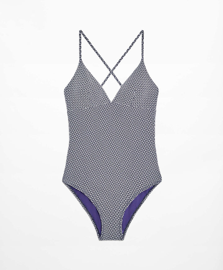 Moudda Oysho - Maillot de Bain Triangle Mousse Extra Jacquard Petits Carrés - Tunisie 6