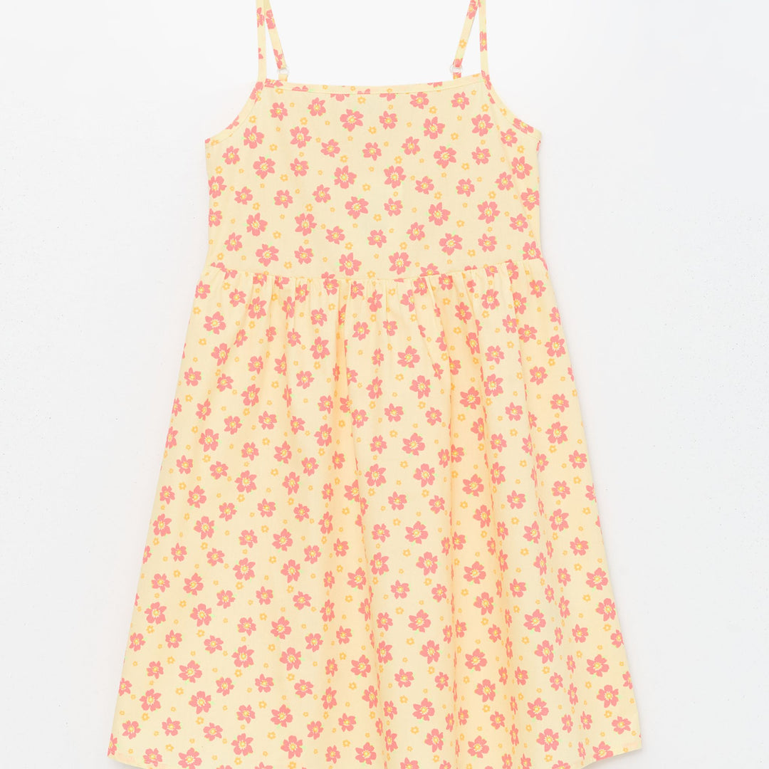 Moudda LC Waikiki - Robe tissée manches courtes Fille Impression jaune moyen - Tunisie 1