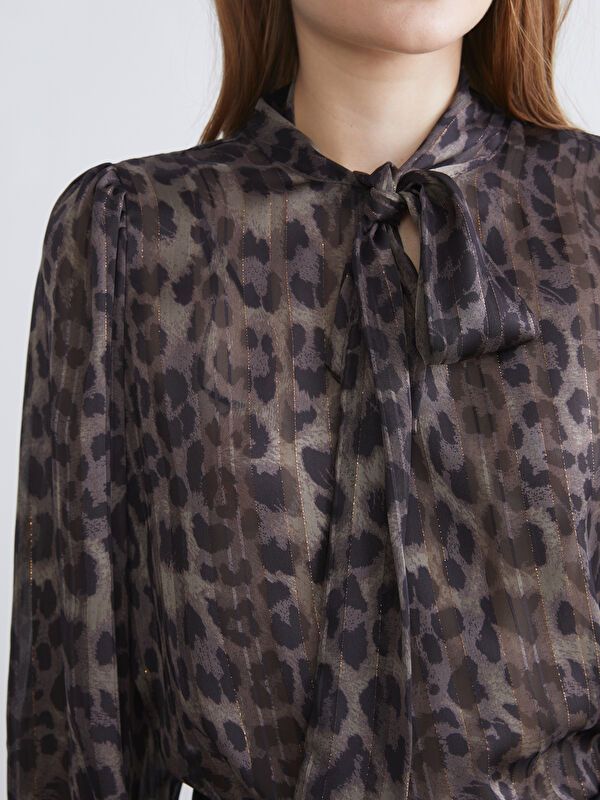 Moudda LC Waikiki - Blouse tissée imprimée manches longues Femme Imprimé vert - Tunisie 3