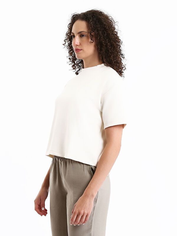 Moudda LC Waikiki - Body jersey manches courtes Femme Buxe blanc - Tunisie 4