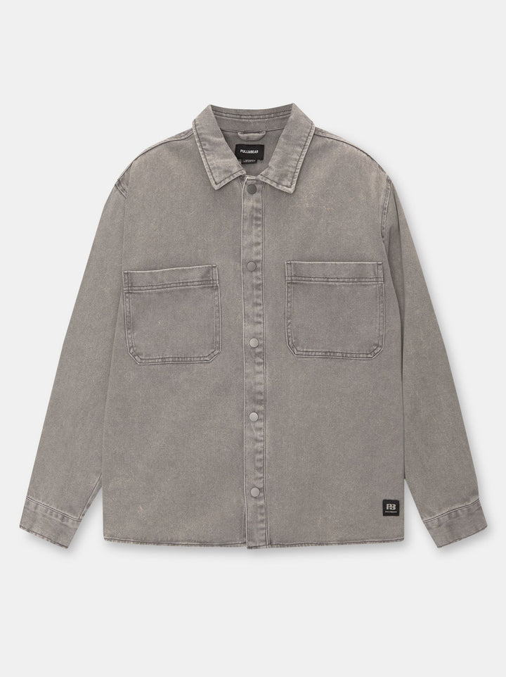 Moudda PULL & BEAR - Surchemise Basique Twill Lavage Acide - Tunisie 1