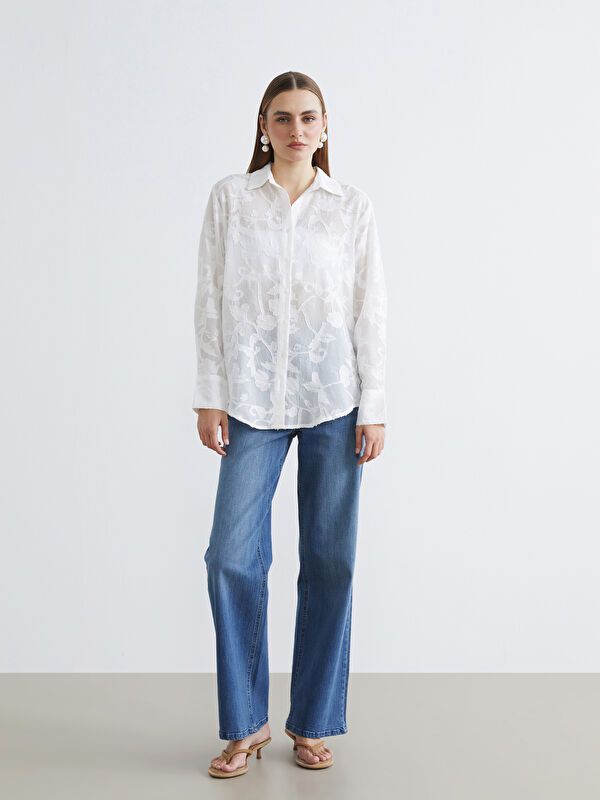 Moudda LC Waikiki - Chemise manches longues en tissu pour Femme - Tunisie 2