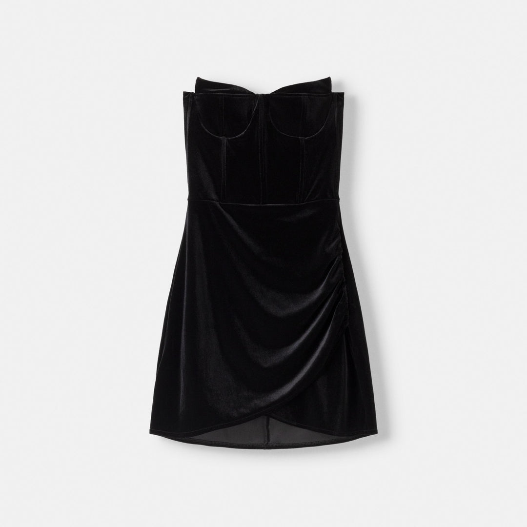 Moudda BERSHKA - Robe courte en velours motif noix de coco - Tunisie 1