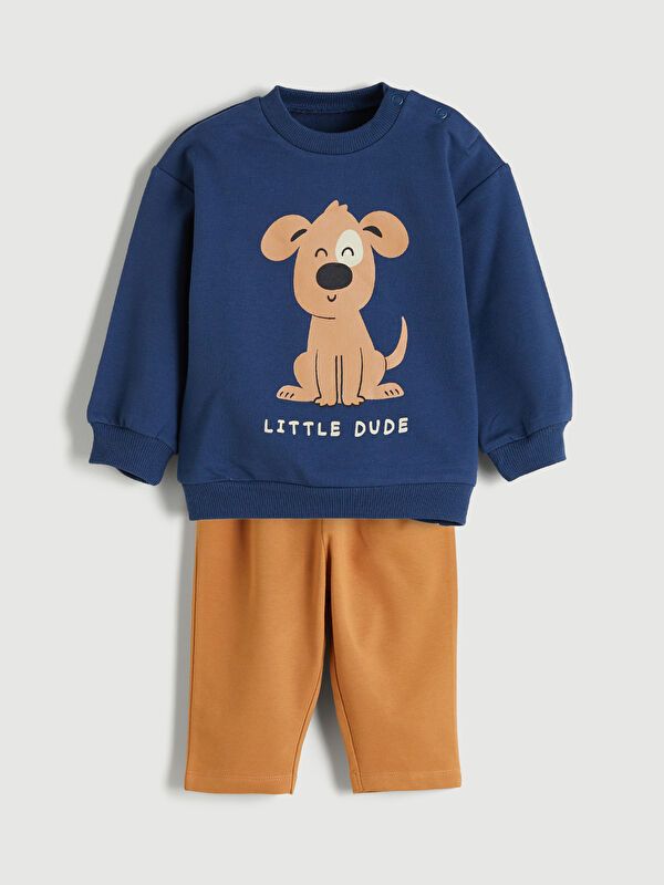 Moudda LC Waikiki - Ensemble manches courtes en jersey couleur Bleu indigo foncé pour garçons - Tunisie 1