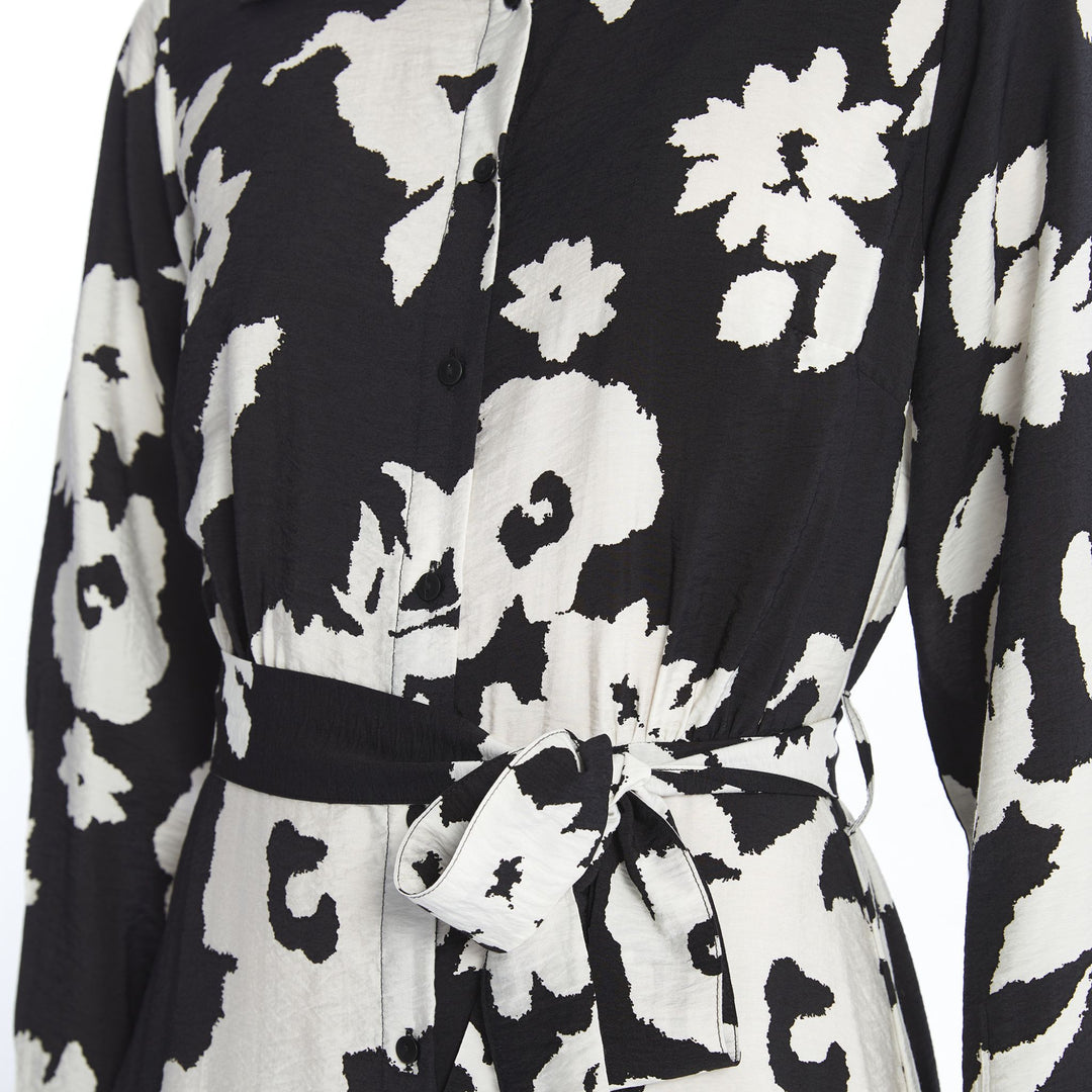 Moudda LC Waikiki - Robe tissée manches longues Femme Imprimé en noir - Tunisie 3