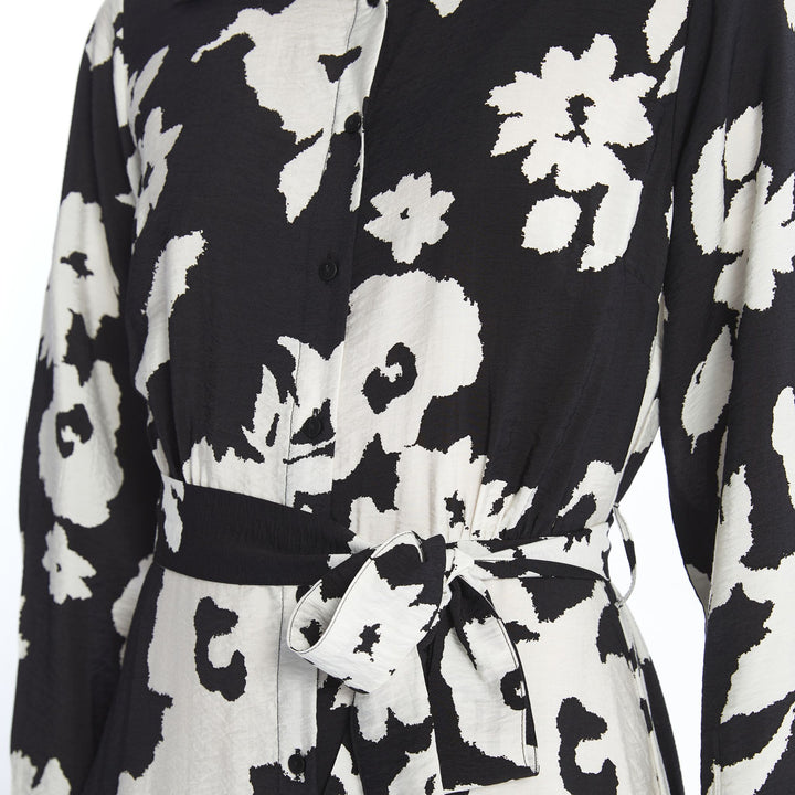 Moudda LC Waikiki - Robe tissée manches longues Femme Imprimé en noir - Tunisie 3