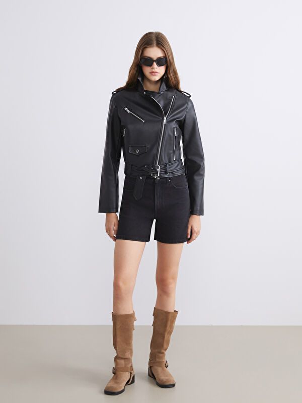 Moudda LC Waikiki - Manteau PU léger Femme Noir - Tunisie 2