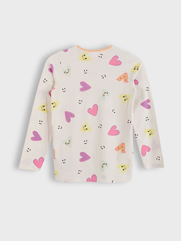 Moudda LC Waikiki - Pyjama en jersey manches longues moyen Fille Imprimé écru - Tunisie 3