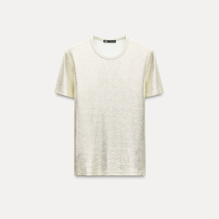 Moudda ZARA - T-shirt côtelé métallisé - Tunisie 1