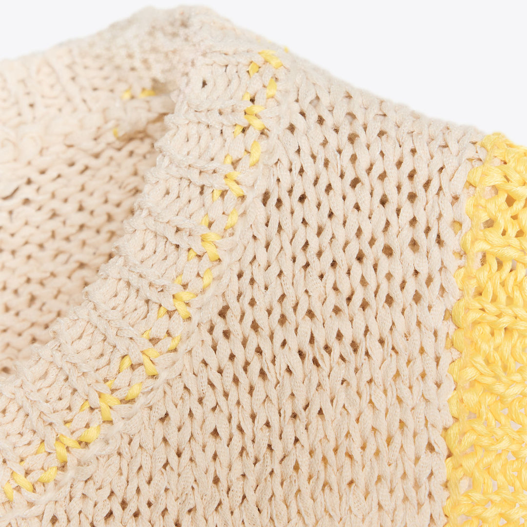 Moudda ZARA - Top Crop Bicolore - Manches Courtes & Tape Yarn - Tunisie 3