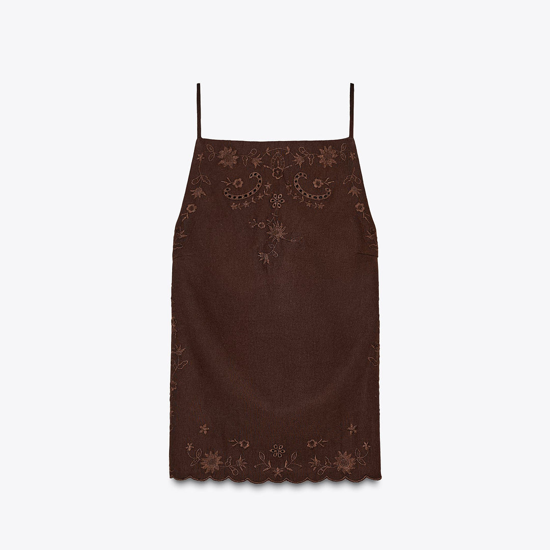 Moudda ZARA - Top Lin Halter - Détail Broderies - Tunisie 1