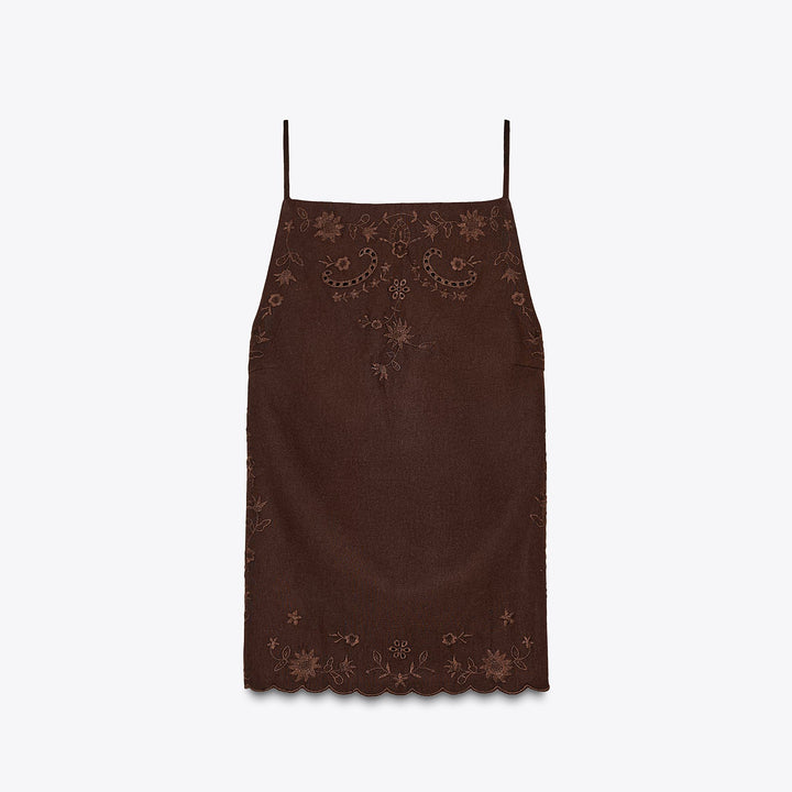 Moudda ZARA - Top Lin Halter - Détail Broderies - Tunisie 1