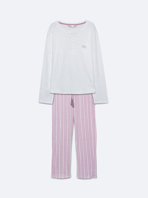 Moudda LC Waikiki - Pyjama en jersey à manches longues pour Femmes - Tunisie 1