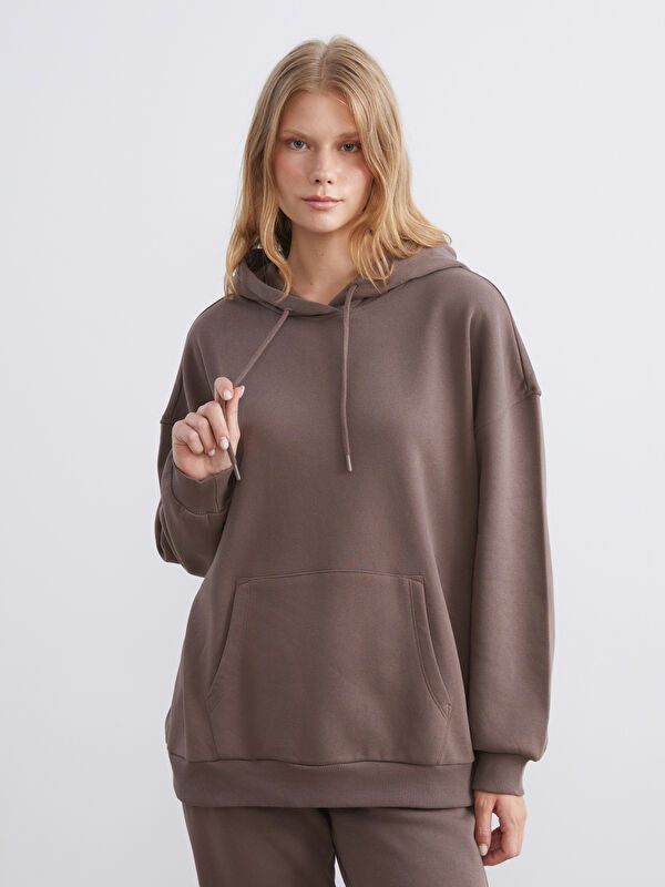 Moudda LC Waikiki - Sweatshirt en jersey Femme Brun - Tunisie 1
