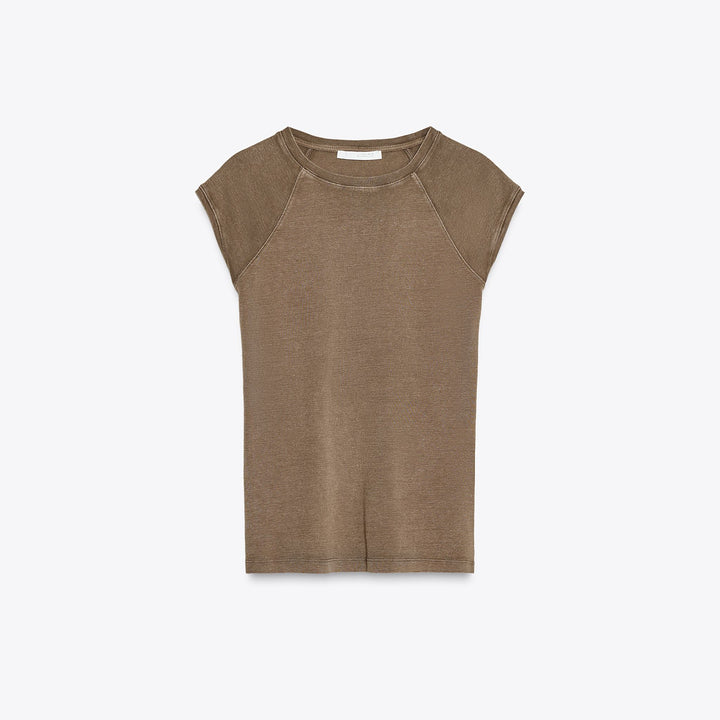 Moudda ZARA - T-Shirt Coton Lavé - Manches Raglan - Tunisie 1