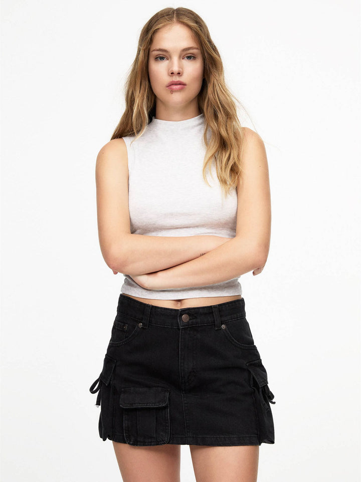 Moudda PULL & BEAR - Jupe Denim Courte Multi-Poches - Tunisie 4