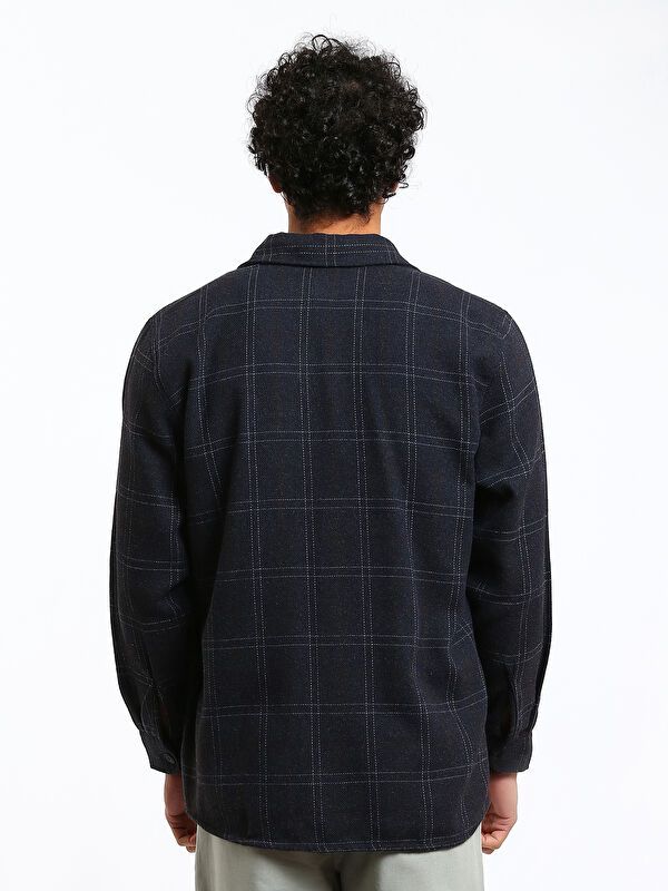 Moudda LC Waikiki - Surchemise en tissu (Shacket) couleur Bleu marine pour hommes - Tunisie 5