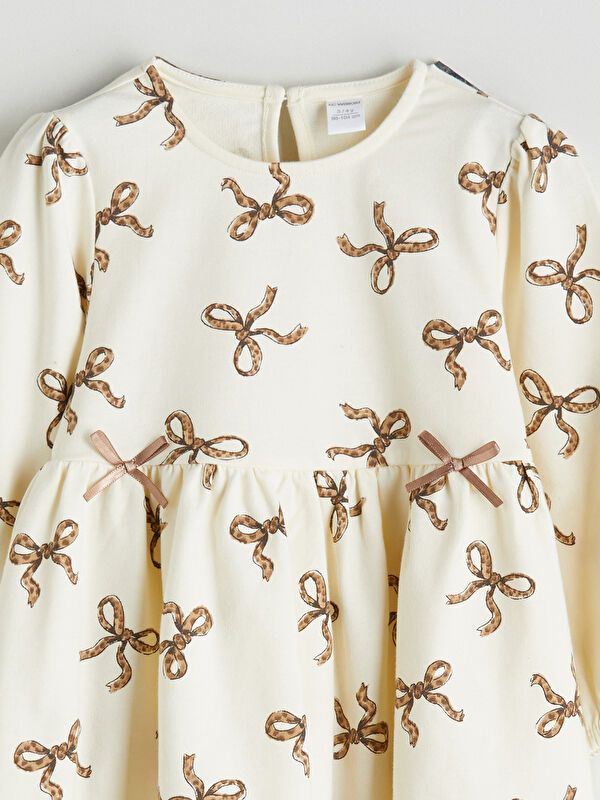 Moudda LC Waikiki - Robe en jersey manches longues Fille Imprimé écru - Tunisie 2