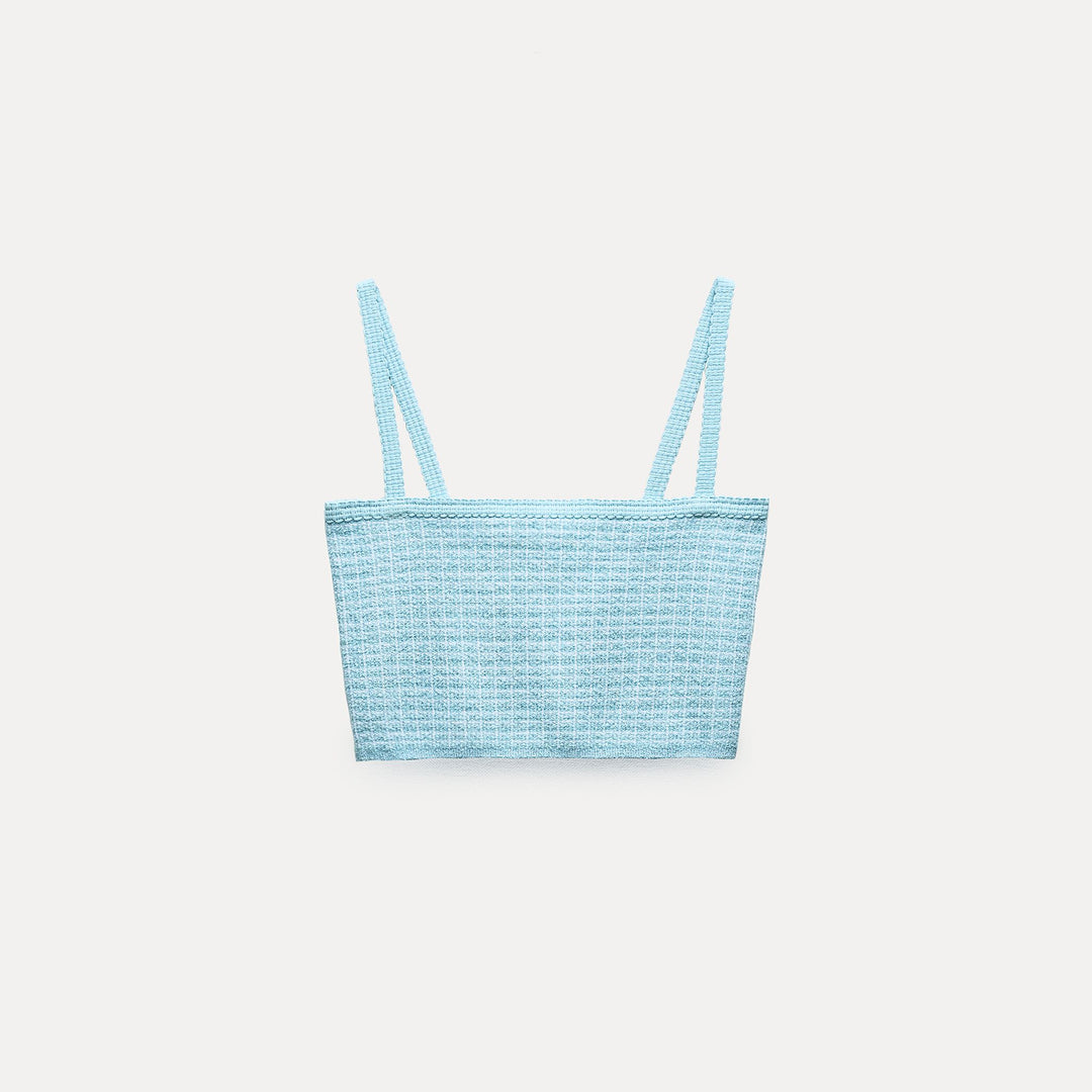 Moudda ZARA - Top bandeau fines bretelles carreaux coordonné - Tunisie 2