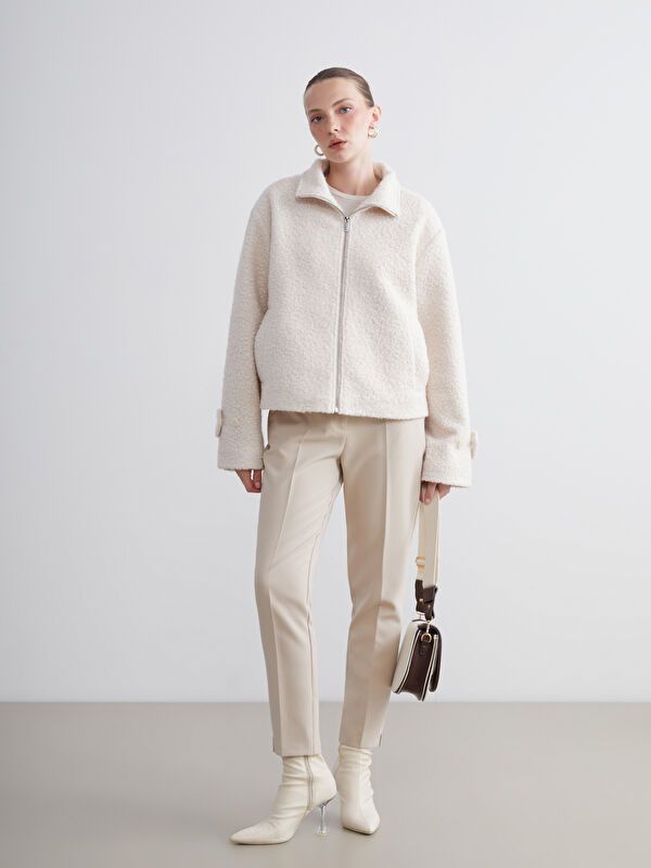 Moudda LC Waikiki - Manteau effet laine Femme Ecru - Tunisie 2