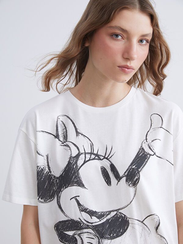 Moudda LC Waikiki - Body jersey manches courtes licence Femme Ecru - Tunisie 3