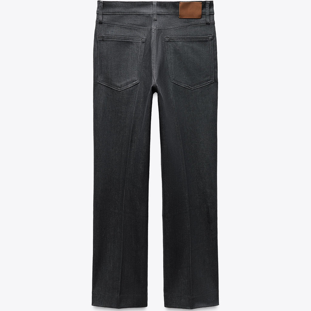 Moudda ZARA - Pantalon Bootcut - Taille Haute & Cropped Gris - Tunisie 2