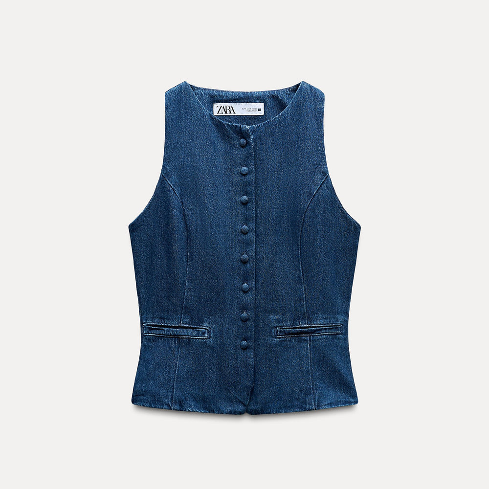 Moudda ZARA - Gilet en jean coordonné doux ceinturé - Tunisie 2