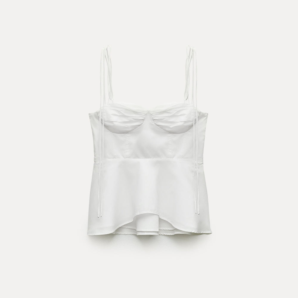 Moudda ZARA - Top bustier volants voile coton - Tunisie 2