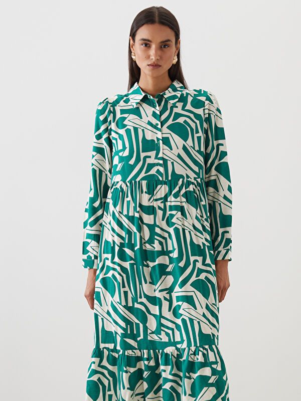 Moudda LC Waikiki - Robe tissée manches longues Femme Imprimé vert - Tunisie 2