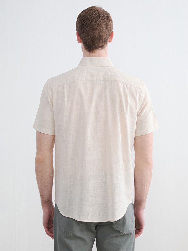 Moudda LC Waikiki - Chemise manches courtes en tissu pour Homme couleur Beige - Tunisie 4