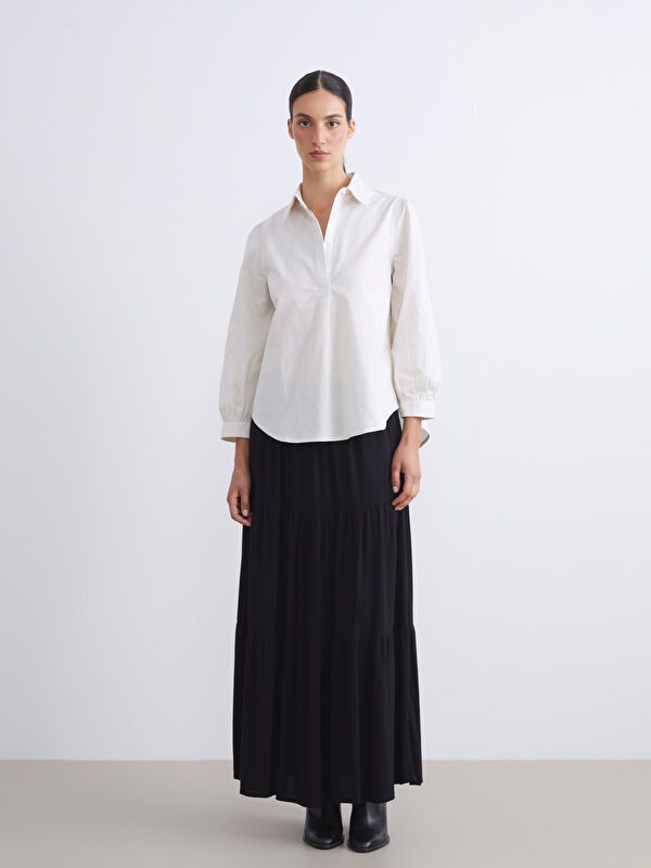 Moudda LC Waikiki - Blouse tissée manches longues Femme Ecru - Tunisie 2