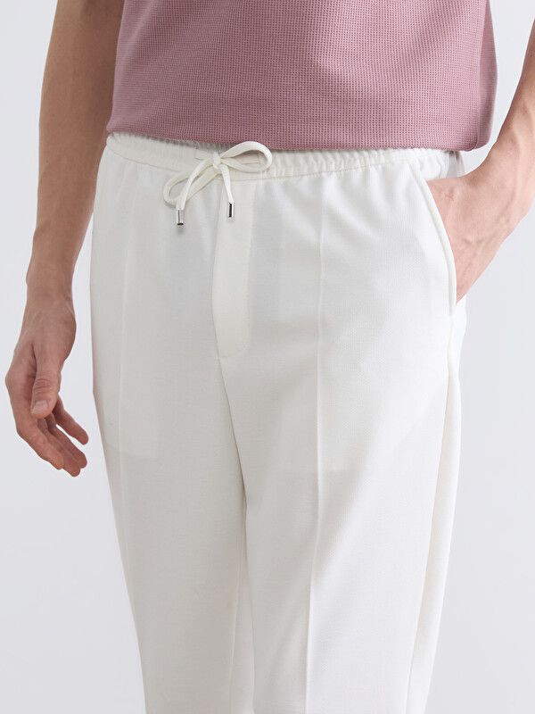 Moudda LC Waikiki - Pantalon mi-saison en tissu pour Homme couleur Écru - Tunisie 3