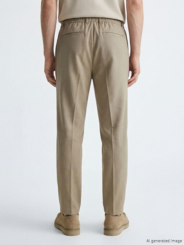 Moudda LC Waikiki - Pantalon mi-saison en tissu pour Homme couleur Beige foncé - Tunisie 3