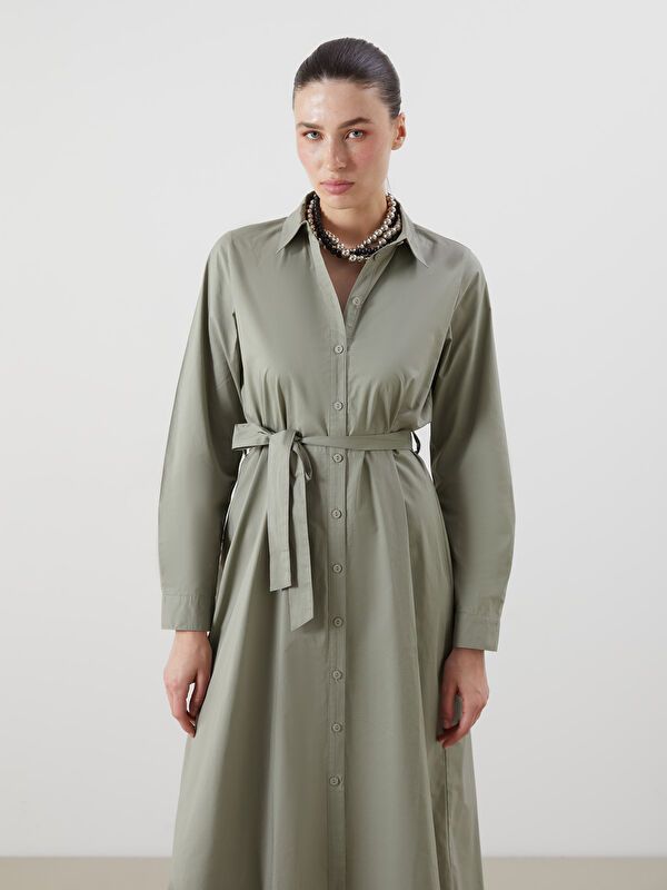 Moudda LC Waikiki - Robe tissée manches longues Femme Kaki - Tunisie 1