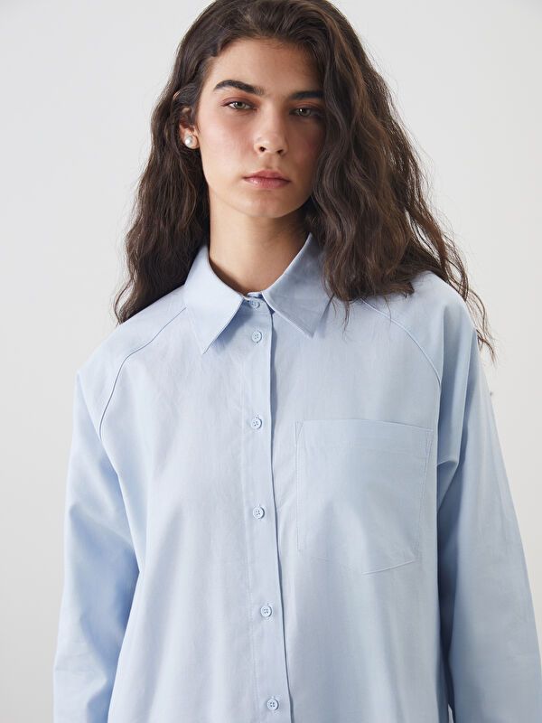 Moudda LC Waikiki - Tunique tissée manches longues Femme Bleu clair - Tunisie 1