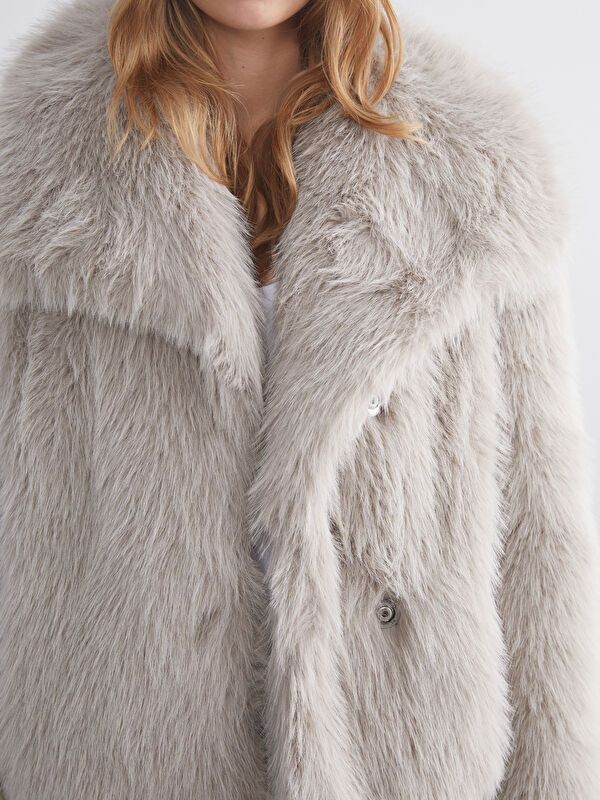 Moudda LC Waikiki - Manteau effet laine Femme Vison - Tunisie 3