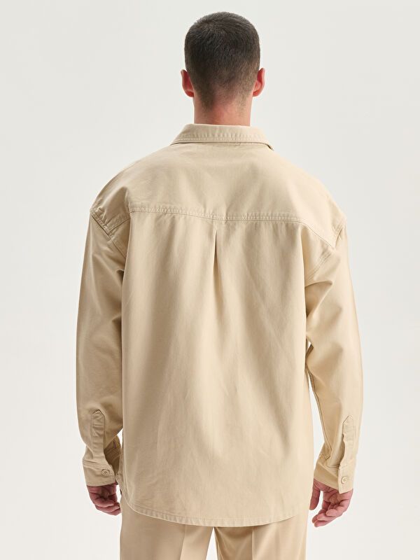 Moudda LC Waikiki - Veste-chemise tissée Homme Beige - Tunisie 4