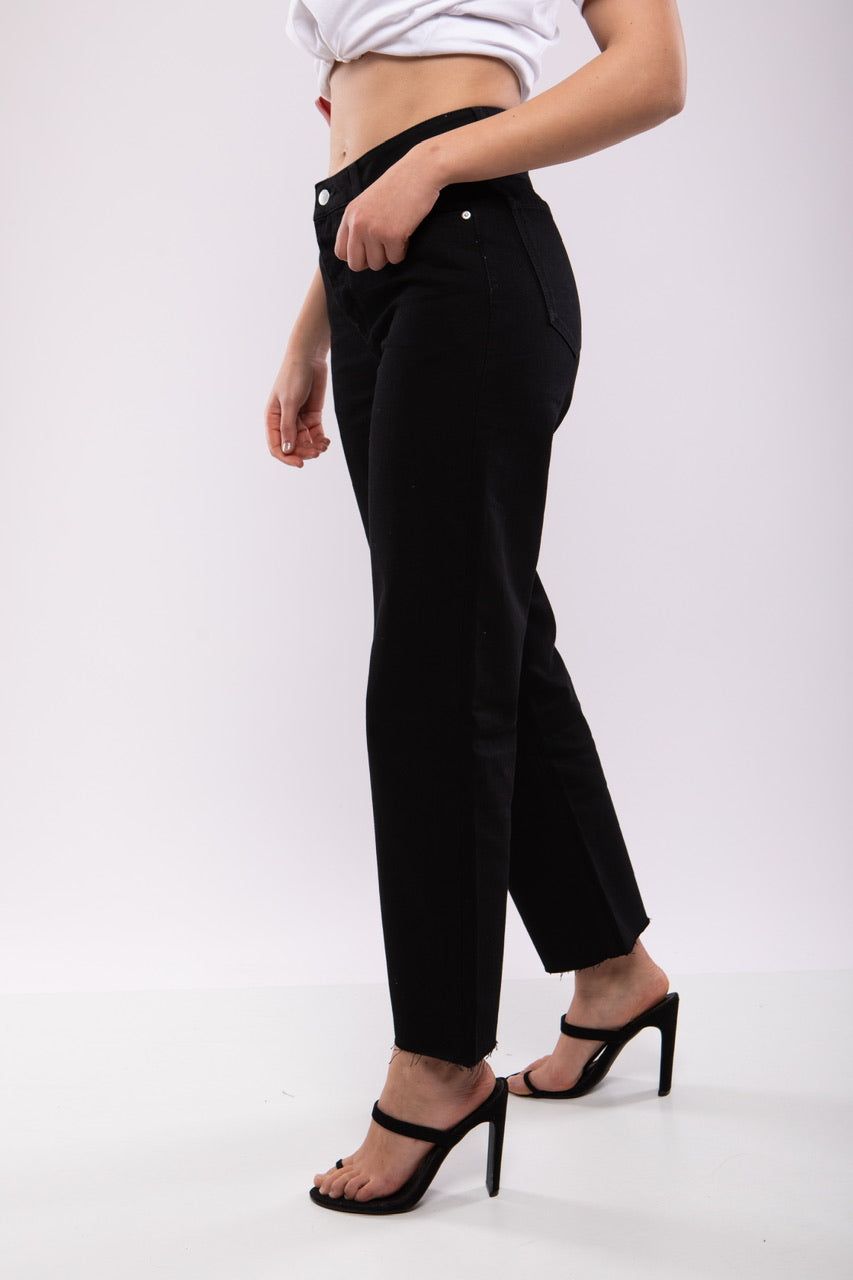 Moudda Billiorich - Jean Droit Taille Haute Noir – Billiorich - 3