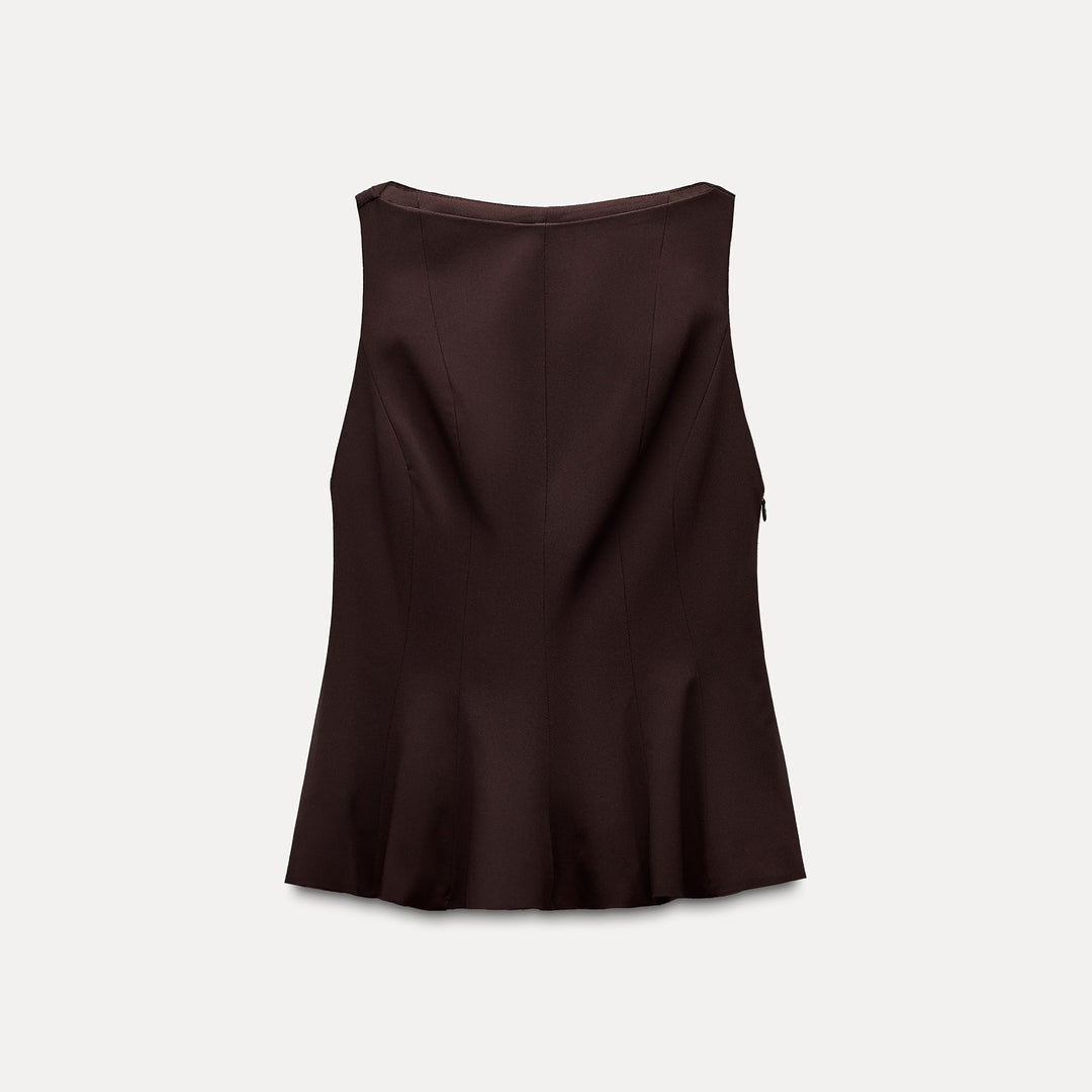 Moudda ZARA - Haut en poliviscose, col rond, effet péplum - Tunisie 1