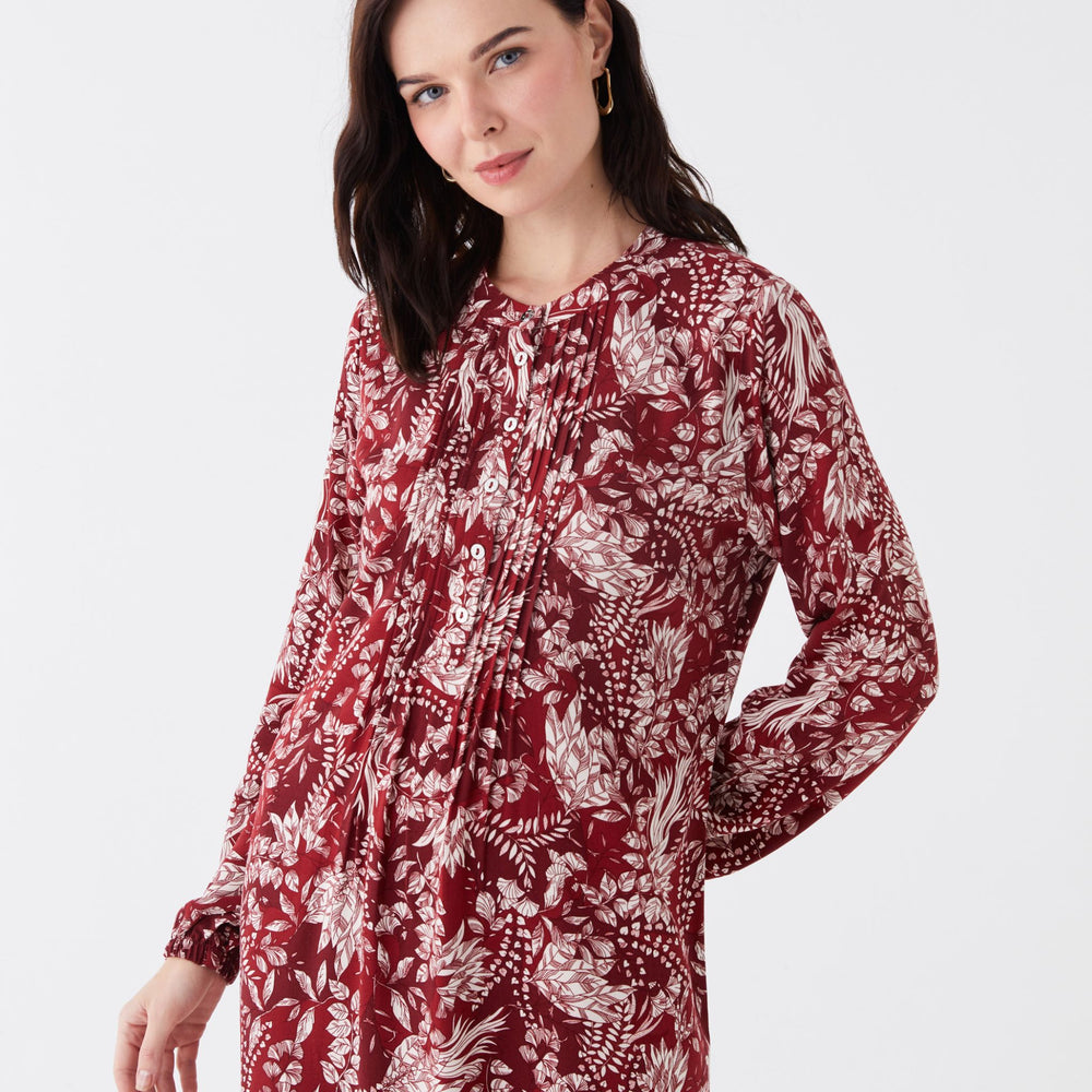 Moudda LC Waikiki - Robe tissée manches longues Femme Imprimé en rouge - Tunisie 2