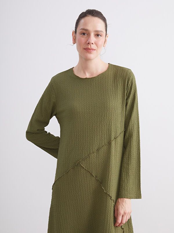 Moudda LC Waikiki - Robe jersey manches longues Femme Kaki - Tunisie 2